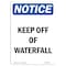 Signmission OSHA Notice, 7" Height, Keep Off Of Waterfall Sign, 7" X 5", Portrait OS-NS-D-57-V-13827 - alternate 1